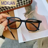 MOXUAN复古茶色偏光墨镜男女方形韩版潮ins网红圆脸复古时尚街拍太阳镜