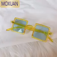 MOXUAN透明系 墨镜港风欧美复古拍照猫眼三角正方太阳镜闺蜜蹦迪凹造型