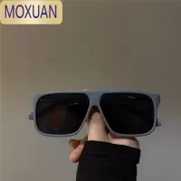 MOXUAN灰色墨镜男士方框适合大脸显瘦偏光韩版太阳眼镜女潮太阳镜
