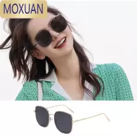 MOXUAN戚薇同款墨镜女大脸显瘦ins网红复古方形偏光太阳镜女2021新款潮