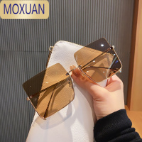 MOXUAN方形大框网红款浅色透明片太阳镜女个性半框超酷墨镜男款方形眼镜