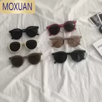 MOXUAN网红墨镜少女ins2022新款韩版潮太阳眼镜复古可爱大脸街拍酷太阳镜