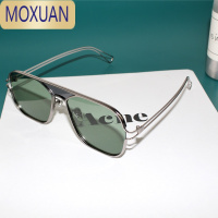 MOXUAN超酷概念双色飞行员式眼镜设计感彩色镂空方框墨镜可配近视太阳镜