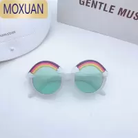 MOXUAN新款儿童墨镜彩虹太阳镜多色个性时尚潮款男宝女童眼镜圆框宝宝镜