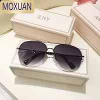 MOXUAN墨镜飞行员超酷蛤蟆镜茶色半框墨镜男士开车女情侣太阳镜黑