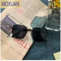 MOXUAN男士复古方框多边形墨镜韩版潮大脸显瘦旅游开车防晒偏光太阳镜女