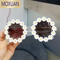 MOXUANins风小雏菊太阳镜女可爱花朵儿童眼镜派对墨镜小女孩造型沙滩镜