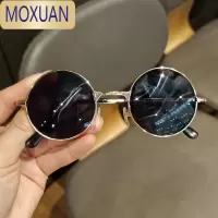 MOXUAN儿童墨镜男童潮复古圆框眼镜女童宝宝太阳镜拍照走秀金属框太子镜