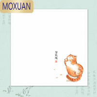 MOXUAN定制姓名手帕女士随身古风小方巾手绢擦吸汗爱猫学生女生礼物