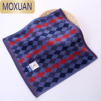 MOXUAN方巾A类深色耐脏正方形洗脸小毛巾擦手巾手帕菱形格