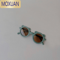 MOXUAN韩国ins风儿童圆框太阳眼镜个性男女宝宝洋气卡通熊防晒太阳墨镜太阳镜