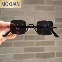 MOXUAN儿童小方框太子镜男女童凹造型太阳镜潮复古街拍眼镜个性走秀墨镜