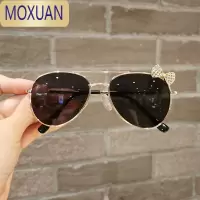 MOXUAN儿童太阳镜女童可爱蝴蝶结遮阳墨镜宝宝造型走秀蛤蟆眼镜
