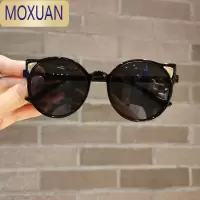 MOXUAN儿童太阳镜男女童可爱猫咪墨镜女孩时尚造型眼镜2-8岁防晒遮阳镜
