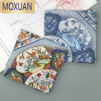 MOXUAN樱花手帕 女士青花瓷玫瑰精梳棉手绢 柔软薄礼品