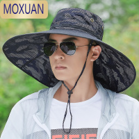 MOXUAN遮阳帽男夏季户外垂钓钓鱼帽子男士遮脸防晒帽太阳透气大檐渔夫帽