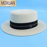 MOXUANM标大头围帽子女夏遮阳帽女防晒英伦时尚礼帽太阳帽女款平顶草帽