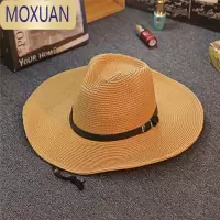 MOXUAN防晒夏天男士草帽可折叠牛仔帽户外遮阳礼帽沙滩帽大檐出游帽男帽子