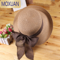 MOXUAN草帽女夏天防晒大檐百搭太阳帽遮阳韩版沙滩帽子女海边礼帽潮折叠