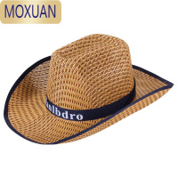 MOXUAN西部牛仔帽夏秋天男士防晒遮阳帽清凉三根草编帽出行旅游休闲帽子