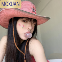 MOXUAN[甜辣女孩]粉色星星涂鸦西部牛仔帽个性小众夏季遮阳防晒草帽女帽子