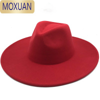 MOXUAN旅游拍照帽子呢爵士礼帽雅痞牛仔帽西部男大檐爵士帽绿色hat
