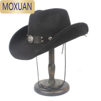 MOXUAN2019春秋冬欧美风西部牛仔毛呢帽男女士大檐户外出游登山牛仔帽帽子