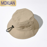 MOXUAN渔夫帽子男女夏季薄款潮牌街头遮阳防晒户外百搭抽绳速干平顶盆帽