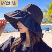 MOXUAN新款渔夫帽女春夏大沿防晒UV抽绳遮阳沙滩出游夏季遮脸太阳帽女