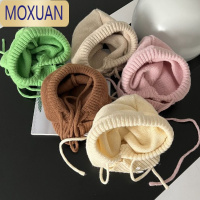 MOXUAN韩国chic冬季复古抽绳毛线帽网红可爱围脖针织帽女保暖包头帽子