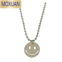 MOXUAN儿童项链韩国笑脸圆珠链宝宝春季个性小熊配饰钛钢嘻哈装饰男女