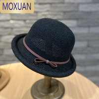 MOXUAN/渔夫帽子女夏季蝴蝶结卷边圆顶礼帽小清新韩版潮遮阳盆帽