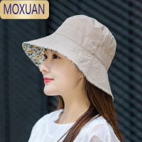 MOXUAN遮阳帽子女夏天碎花盆帽渔夫帽春秋季出游防晒太阳帽时尚百搭遮脸