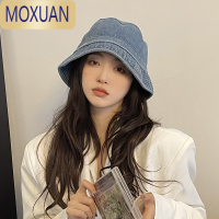 MOXUAN牛仔渔夫帽女2021春秋新款显脸小日系大头围小边盆帽防晒遮阳帽子