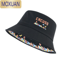 MOXUAN帽子女春夏渔夫帽大头围显脸小透气遮阳防晒百搭印花盆帽男