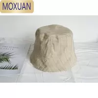 MOXUAN防晒显脸小条纹渔夫帽子女韩国文艺百搭盆帽出游素颜遮阳水桶帽潮