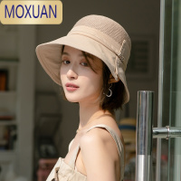 MOXUAN遮阳渔夫帽女早春夏大头围大码遮脸水桶盆帽太阳帽防晒日系潮百搭