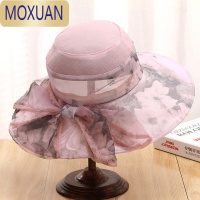 MOXUAN中年妈妈遮阳帽春夏防晒透气薄款凉帽老年女式盆帽渔夫帽太阳帽子