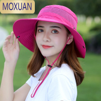 MOXUAN帽子女夏天遮阳防晒渔夫盆帽户外透气太阳帽旅游骑车登山可折布帽