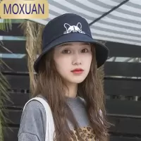 MOXUAN帽子适合圆脸月子款纯色小清新盆帽女百搭学生韩版日系文艺渔夫帽