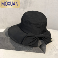MOXUAN帽子女韩版潮时尚可爱蝴蝶结大檐渔夫帽日系薄款盆帽春夏
