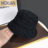 MOXUAN网红款褶皱泡泡纱渔夫帽子女春夏ins日系复古时尚百搭肌理感盆帽