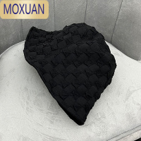 MOXUAN新款韩国褶皱渔夫帽子女早春ins日系复古平顶小沿简约水桶盆帽潮