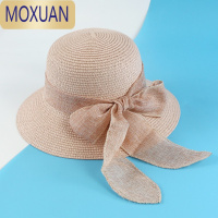 MOXUAN新款渔夫帽优雅大飘带盆帽可折叠出游帽日常太阳帽洋溢青春女生帽