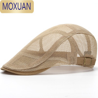 MOXUAN夏天薄款男士鸭舌帽网眼透气遮阳前进帽中老年爸爸休闲老头太阳帽