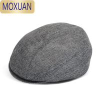 MOXUAN春夏秋季亚麻男士鸭舌帽中老年老人遮阳防晒透气夏凉帽贝雷前进帽