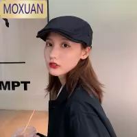 MOXUAN帽子女复古反戴前进帽韩版潮日系百搭英伦贝雷帽画家帽ins鸭舌帽