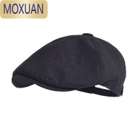 MOXUAN日系复古前进帽男仿亚麻透气夏天文艺棉麻贝雷帽女短沿鸭舌帽侦探