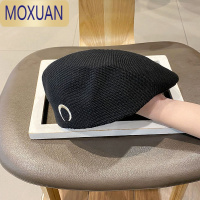 MOXUAN月亮贝雷帽女春秋款韩版百搭日系鸭舌帽英伦复古针织反戴前进帽潮
