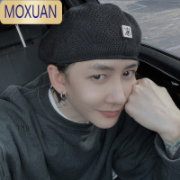 MOXUAN 潮牌新款帽子男潮流反戴贝雷帽夏季薄款黑色高级感男士